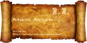 Mohácsi Mariann névjegykártya