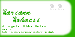 mariann mohacsi business card